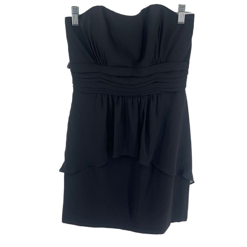 Alfred Angelo Women's Strapless Dress Mini Ruffled Party Cocktail Black NEW 8